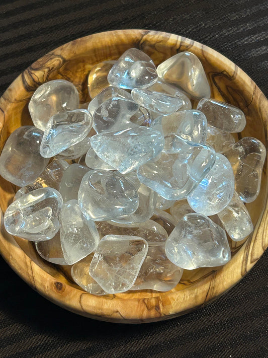 Clear quartz tumbled stone