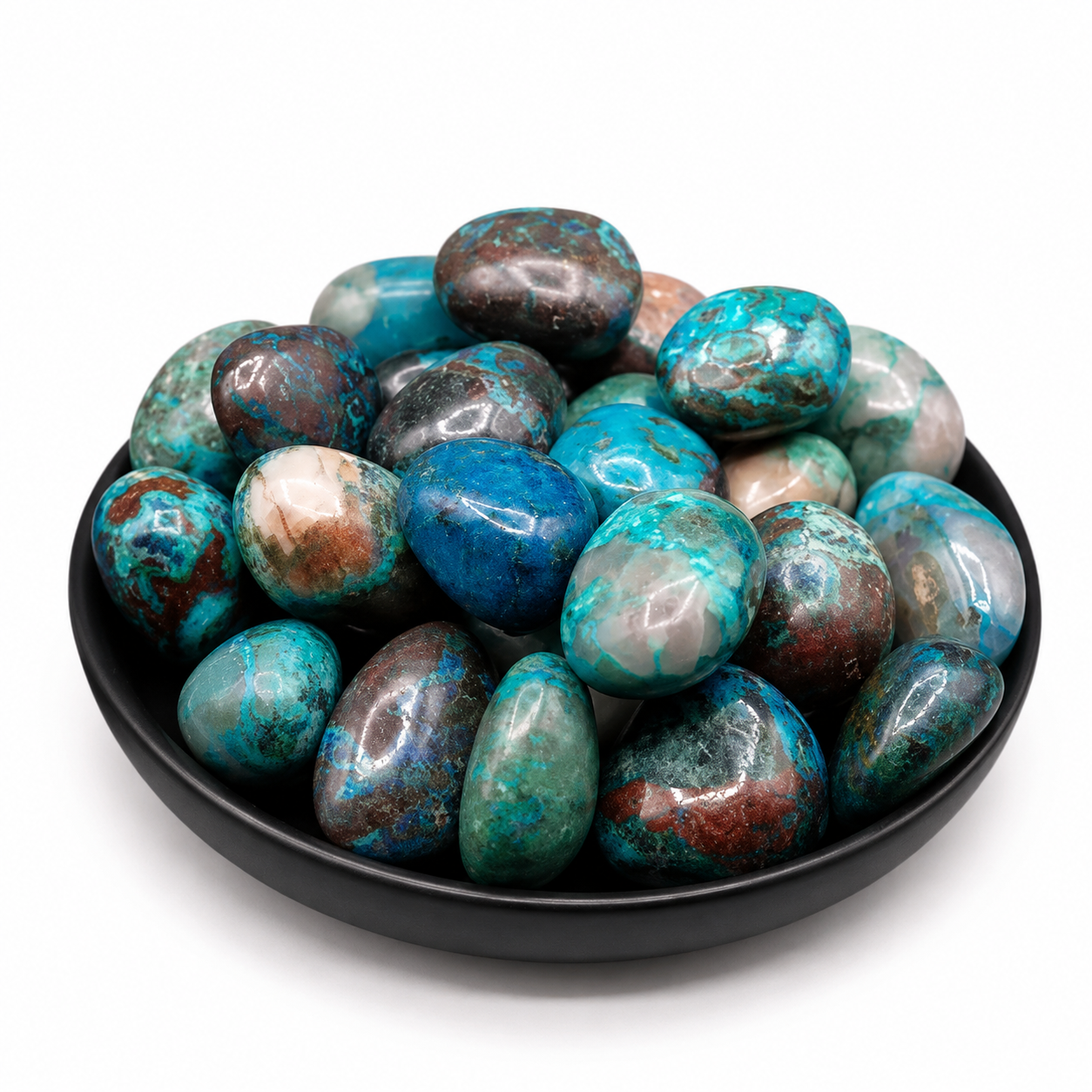 Chrysocolla with Hematite Tumbled Stone