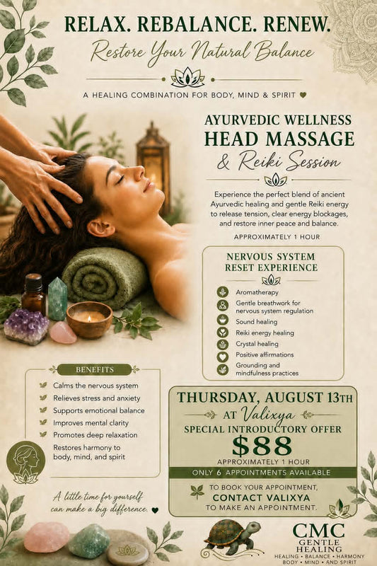 Ayurvedic Wellness Head Massage and Reiki Session by CMC