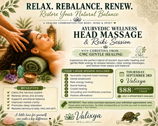 Ayurvedic Wellness Head Massage + Reiki Session with CMC Gentle Healing