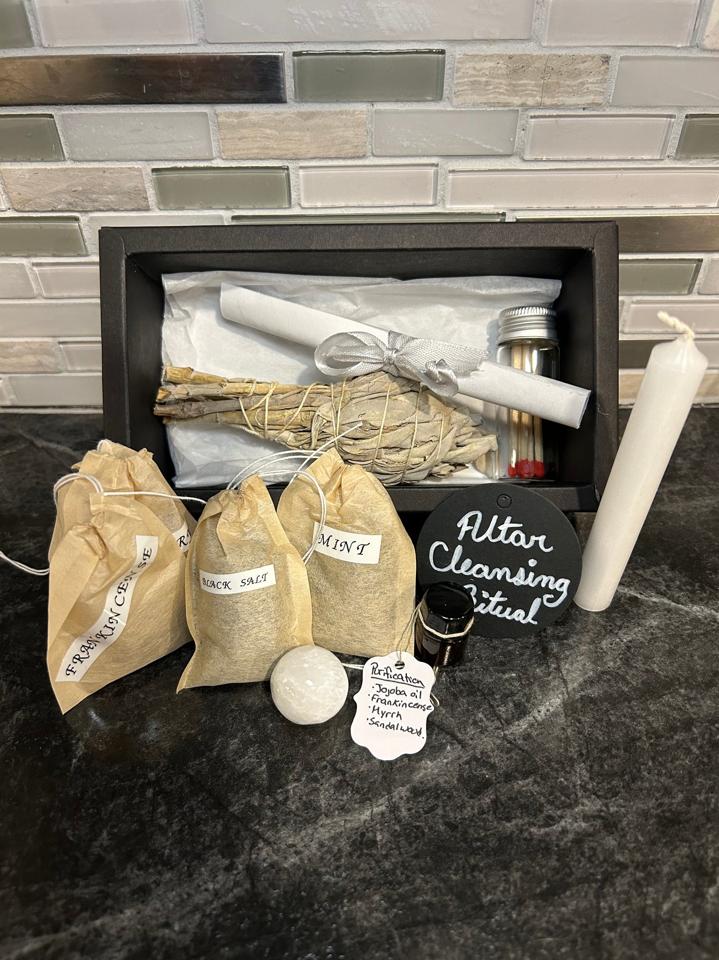 Handcrafted altar cleansing ritual spell kit