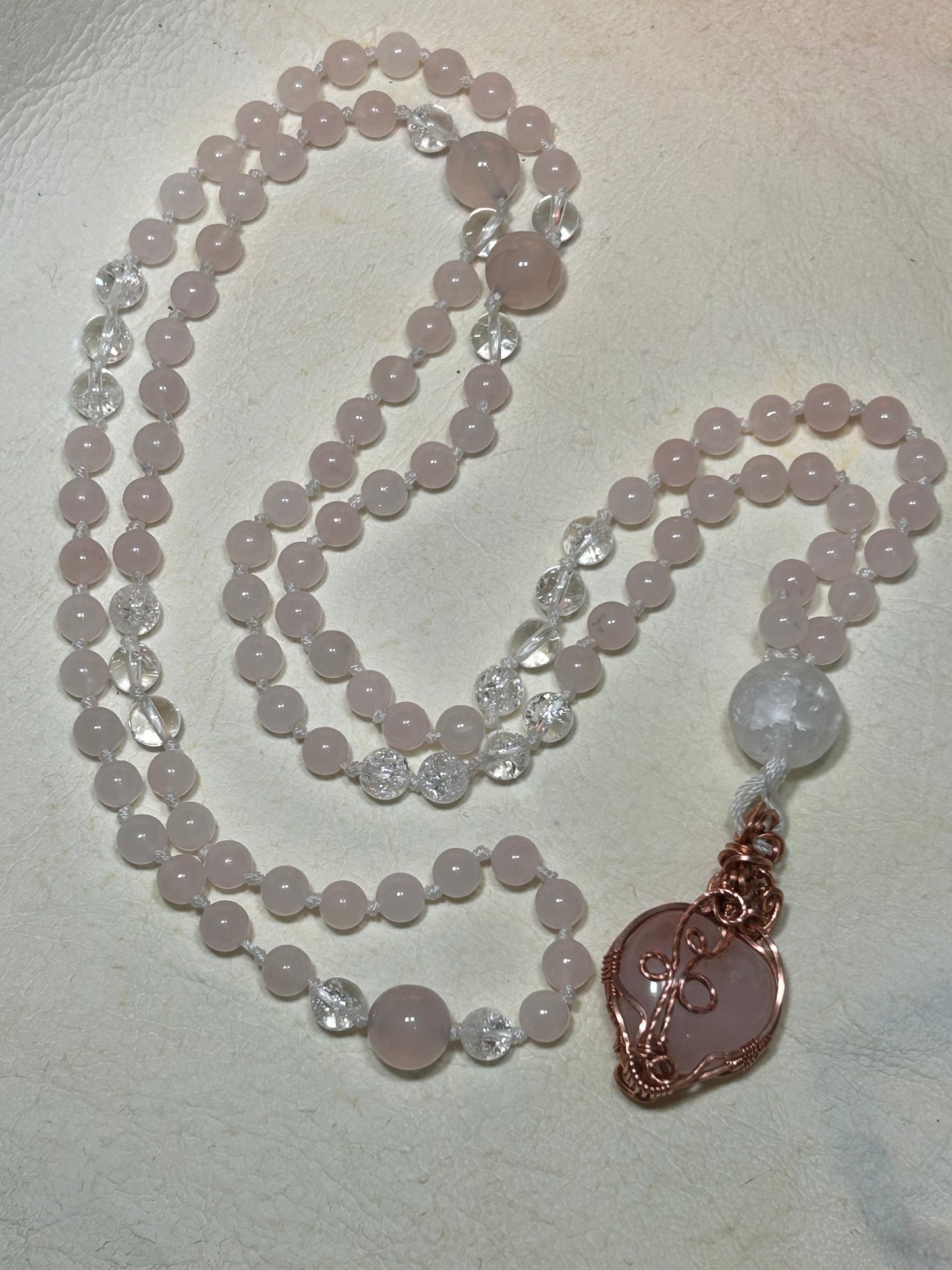 Rose quartz mala