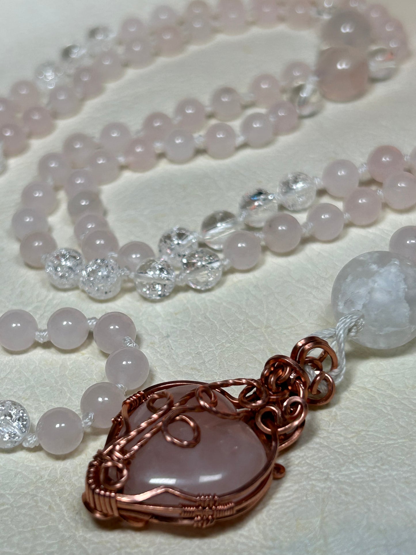 Rose quartz mala