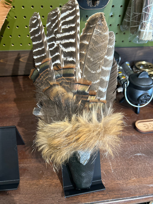 Smudge turkey feather fan