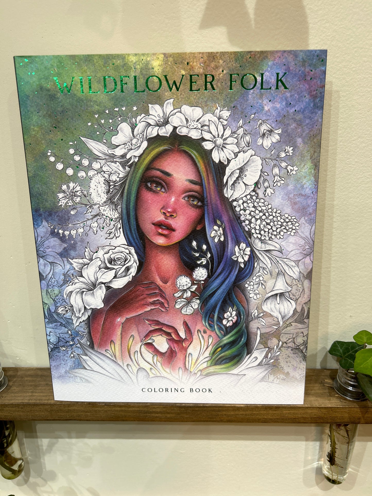 Wildflower folk colouring book
